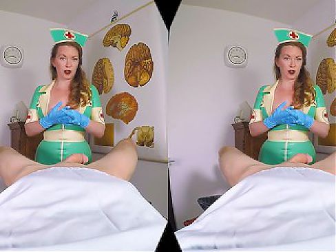 VR 180 Stereoscopic - Busty Redhead Nurse Gives You a Dirty HandJob